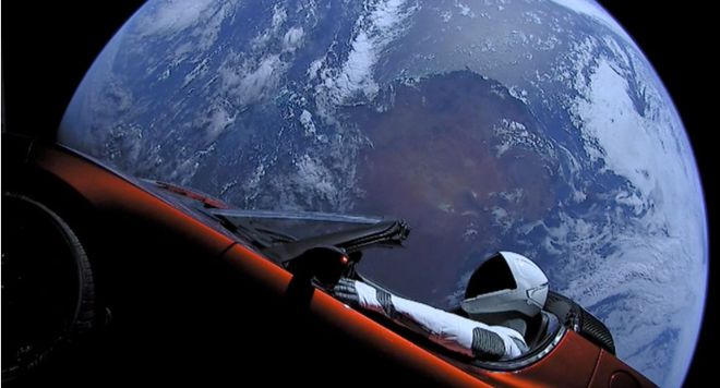 “跑”在太空的特斯拉跑车，离家6000万