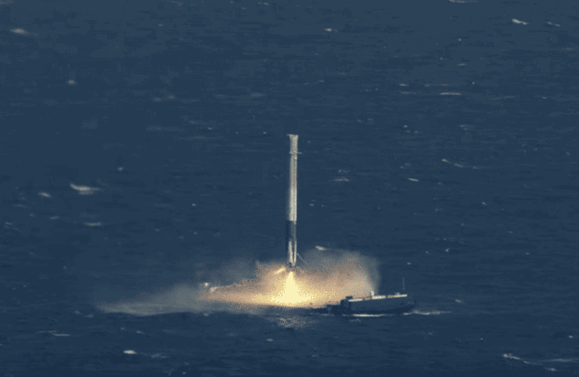 SpaceX 首次成功实现海上回收火箭